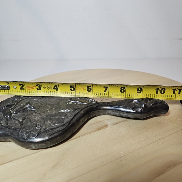 Vintage Art Nouveau silver-plated hand mirror Ornate Motif Floral Design - Picture 11 of 13